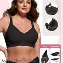 As Fairy Full Coverage Bras for Women No Underwire Supportive Wireless Plus Size Bra Seamless Comfort Bralette (Black), 40D