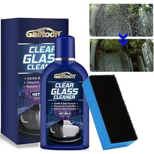 Galitoon Car Glass Oil Film Cleaner, Car Glass Cleaner with Sponge, Glass Cleaner for Home and Auto Cleaning, Water Spot Remover for Glass Surfaces, Easily Restore Glass Clarity(180g)