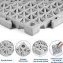 12PCS Drainage Interlocking Floor Tiles 11.8" x 11.8", Modular Interlocking Cushion Soft PVC Floor Non-Slip Splicing Waterproof Mat for Pool, Shower, Patio, Balcony, Bathroom, Kitchen, YardGrey