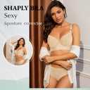 Push Up Bras for Women Daisy Bra Bras for Back Fat Sexy Comfortable Back Smoothing Bra (34B-46DD) (Beige)