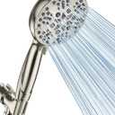 High Pressure Shower Head with Handheld - 5 Spray Settings High Flow Detachable Rain Shower Heads with 60 Extra-long Stainless Steel Hose and Adjustable Bracket with Brass Joint  Brushed Nickel