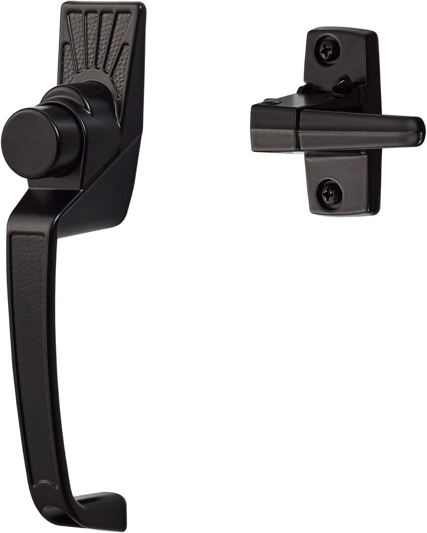 Ideal Security Model 11 Classic Push Button Handle with Latch for Storm Door and Screen Door, Black