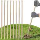 Pelopy 8 Pack 30 Inch Long Rebar Stakes 9/16 Inch Diameter Heavy Duty Galvanized Steel Ground Anchors with Chisel Point Ends Ground Stake for Speed Bumps Wheel Stop Tent Concrete Plant Support