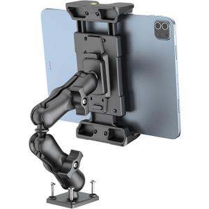 OHLPRO Dashboard Mount Tablet Holder for Car Heavy Duty Drill Base, for iPad Pro Samsung Galaxy Kindle fire 5"- 13" All Tablets, Universal Adjustable Arm Tablet Car Mount for Wall/Truck/Desk, etc. (8 in support arm)