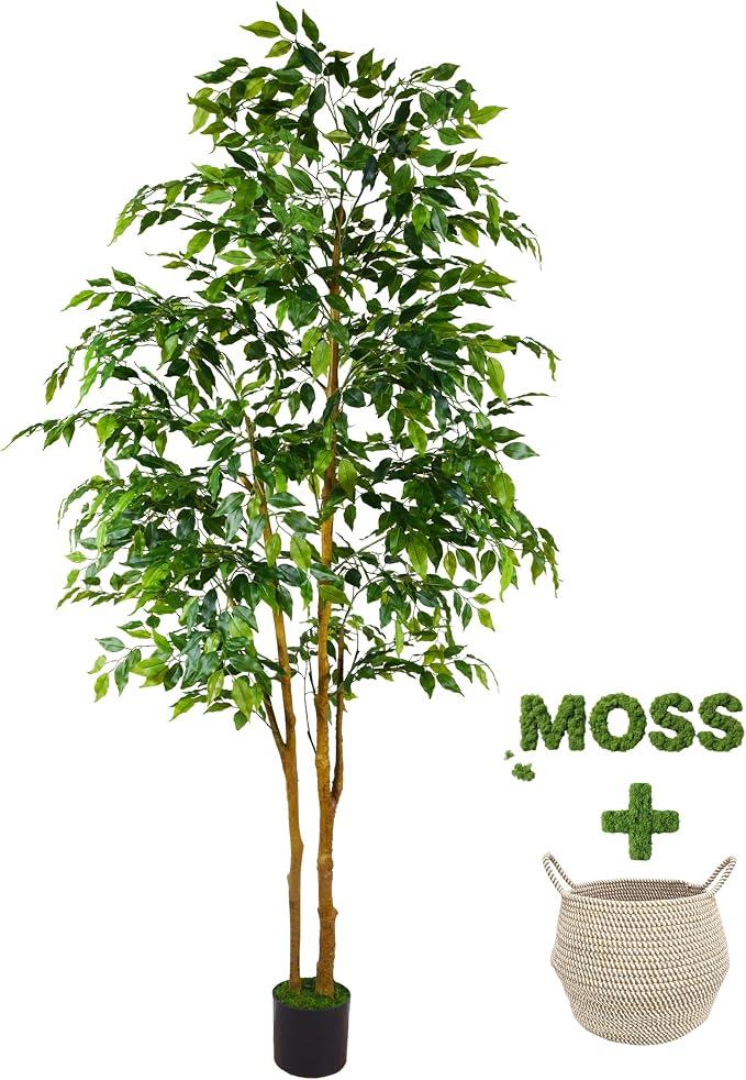Warmplants Artificial Ficus Tree 7ft Fake Floor Plant with Woven Basket
83” Tall Faux Plant, Artificial Green Ficus Trees for Indoor Outdoor Home Garden Office House Livingroom Decor