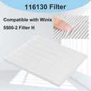 Replacement 116130 Filter H for Winix 5500-2, 2 Filter & 2 Activated Carbon Filter Combo Pack Compare to Part # 116130
