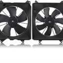 AUTOKAY Radiator AC Condenser Cooling Fan, 2PC Pair Set Radiator Cooling Fan Assembly for Honda Accord 2013-2017