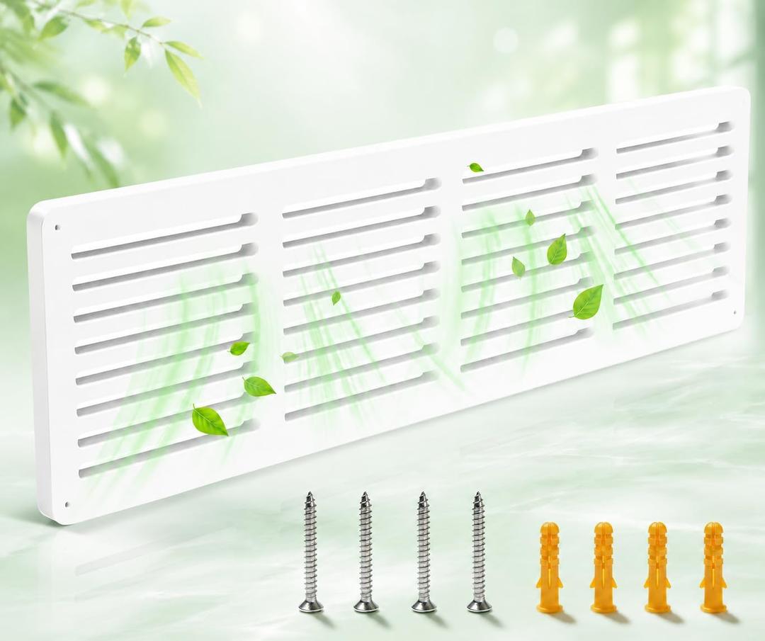 Return Air Grille Cover 32“ x 8.5” (Fits 30 x 6 Duct),Air Return Vent Cover
in White Finish, Straight Blade Design for Wall & Ceiling Installation (milky white)(MDF)