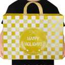 YALTOON 12 Pack Extra Large Christmas Gift Bags, Heavy Duty Reusable Tote Bags with Handles, Non-Woven Large Christmas Bags for Gifts, Holiday Shopping, Xmas Party Favors, 12pcs XL 16.9"x12.6"x7.1"