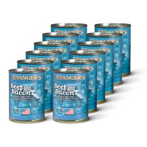 Evanger's Heritage Classics Beef & Bacon Dog Food – 12 Count, 12.5 oz Each – Grain & Gluten Free Loaf for Dogs – Limited Ingredient Recipe – Natural Protein-Rich Nutrition, Best By: 01/2029