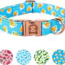 MR. CHUBBYFACE Spring Summer Dog Collar, Cute Blue Beer Dog Collar, Adjustable Durable Soft Natural Fabric Pet Collar for Small Medium Large Dogs