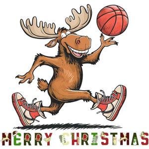 Dad Merry Christmas Beautiful Quote Wall Decal Decoration Moose Playing Basketball Christmas Season Holidays Holiday Gift Easily Removable - Size: 20 in(W) x 18 in(H)