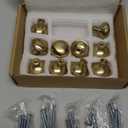 10pcs Round Golden Dresser Pull Knobs Single Hole Handles for Cabinets and Furniture Elegant Design for Home Decor Strong and