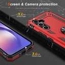 2 x LUMARKE for Galaxy A54 Case with Screen Protector,Pass 16ft. Drop Tested Military Grade Protective Phone Cover with Magnetic Ring Kickstand Compatible with Car Mount Holder Red