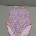 DaiLiWei One Piece Swimsuit Women Tummy Control Bathing Suit Modest Slimming Swim Suits Cute Floral Swimwear Teens 2025 (Small, Light Pink Swimwear)