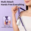 Phone Lanyard Crossbody & Neck, Adjustable Wide Strap with Anti-Loss Lock for iPhone Samsung - Universal Hands Free (Purple)