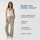 Common Stitch 3 Pack Wide Leg Fleece Lounge Sweatpants for Women Deep Pockets, Relaxed Fit, Elastic Drawstring Waist, L