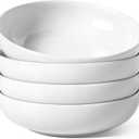 LE TAUCI Pasta Bowls 45 oz, Salad Bowls Set for Serving Soup, Pasta, Noodle, Dinner, Large Kitchen Bowl Plates, Microwave Safe - 8.5 Inch, Set of 4, White