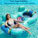 Jasonwell Heavy Duty 2 Person Inflatable River/Pool Tube Float with Removable Cooler, Tubes for Lake, Floating River Raft Lounge Floatie with 2 cup Holders For Adults, Cyan, X-Large