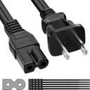 2 Prong AC Power Cord 15 FT, Polarized Cable for Vizio D-E-M-Series HDTV, LED LCD TV, 7A, IEC-60320 IEC320 C7 to NEMA 1-15P, 2 Slot Adapter Universal Replacement Supply Wall Cable with 25 Ties