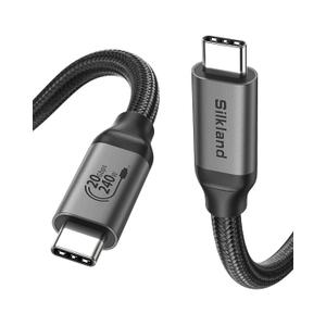 Silkland USB C Monitor Display Cable [4K@144Hz/60Hz 8K@30Hz], USB C 3.2 Gen 2x2 Video Cable, 20Gbps Data Transfer, 240W PD Fast Charge, Type C Compatible with iPhone 16, MacBook Pro, iPad, 3.3FT