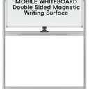 INNOVART Mobile Whiteboard 36" x 24", 360Reversible Double Sided Magnetic Dry Erase Board with Portable Rolling Stand & Lockable Wheels, Silver Aluminum Frame White Board for Classroom, Office, Home