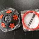 Hummingbird Feeder Base Replacement Parts Set Bottom Moat Hook Brushes and A Replacement Seal Ring Accessories Set (Black-1)