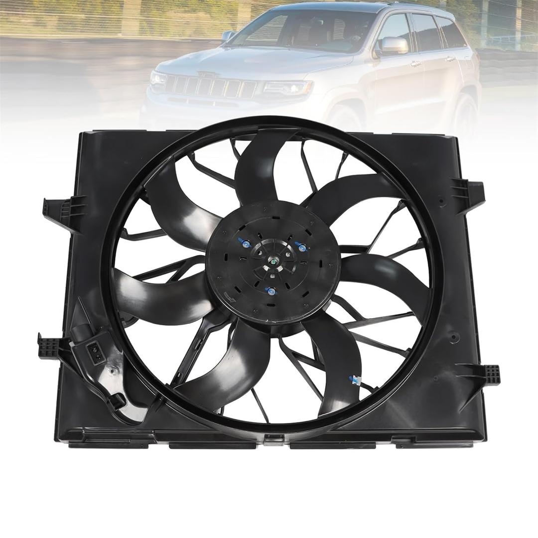 Engine Radiator Cooling Fan Assembly Compatible with Grand Cherokee Durango 5.7L 6.4L V8 2014-2020 Replace 52014787AC 621-600 52014787AB