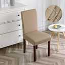 Genina Waterproof Chair Covers for Dining Room and Kitchen - Parsons Chair Covers (Khaki, 6 PCS)