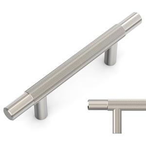 Amerdeco 5 Pack Brushed Satin Nickel Knurled Cabinet Pulls 3 Inch Hole Centers Kitchen Cabinet Handles Hardware Kitchen Handles for Cabinets Handles IH0006…