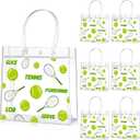 Aliceset 20 Pcs Tennis Party Favor Bags with Handles Tennis Themed Candy Treat Bags Sport Party Goodies for Team Snack Wrapping Birthday Decoration, 8 x 8 x 3.15 Inch