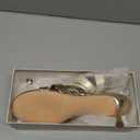 Mostrin Kitten Heels for Women Pointed Toe Vintage Mules Heels Sexy Slip on Stiletto Backless Sandals for Party Wedding Daily (9.5, Gold)