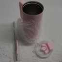 Ceramic coating Lined 100% Leakproof 316 Stainless Steel Vacuum Insulated Tumbler with Lid and Straw for Water, Iced Tea or Coffee, Smoothie and More (Bell Orchid-Pink, 18 oz)