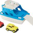 Amazon Basics Ferry Boat with 2 Mini Cars Bathtub Toy for Kids Ages 2 and Up, Blue, Small