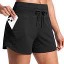 Soothfeel Women's Athletic Running Shorts with Pockets 3.5" Quick Dry High Waisted Workout Active Gym Shorts for Women L