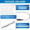 Feekoon 1 Pack Wet Noodle & Retriever Flexible Magnetic Pickup Tool, Fish Chain Flexible Magnetic Retriever Expandable Retrieval Hook for Wire Through Wall Wiring or Item Pickup