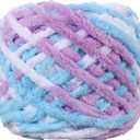 Plush Chenille Chunky Yarn for Crocheting 100g(54.6yd) - Bulky Thick Fluffy Yarn for Knitting- Soft Velvet for Baby, Blanket Knitting Blanket Yarns- Amigurumi Yarns (Bluish Violet)