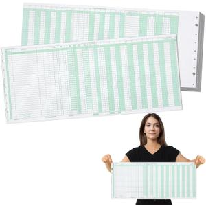 Skyygemm 40 Pcs General Expense Journal Sheet 25 3/8" x 11" Ledger Sheets Cash Disbursement Journal Accounting Sheets General Disbursement Payroll Combo and Ledger Paper Note the Hole Position