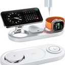 Upgraded 3 in 1 Wireless Charging Station for Apple Devices, Faster Mag-Safe Charger Stand, Magnetic Charger Station for iPhone 17/16/15/14/13/12 Series & AirPods Pro & Apple Watch Series (White)