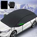 Windshield Snow Cover 142in Half Car Protector, Waterproof Sun Shade for Winter Ice UV, Fits Camry Rav4 SUV Sedan, Quick Install for Outdoor Parking Tree Shade Garage Driveway Frost Rain Use (Oxford Fabric-XL-(3.6))