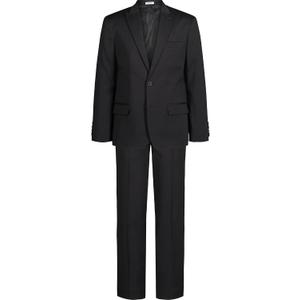 Calvin Klein Boys' 2-piece Formal Suit Set, Single Breasted Jacket & Straight Leg Dress Pants (Black, S)