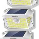 Solar Motion Lights Outdoor, [3 Modes/3 Pack/188 LED] 270 Wide Angle Lighting, Security Solar Powered Wall Lights, IP65 Waterproof Flood Lights for Fence Porch Yard Patio (White)