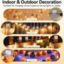 2 x 50Pcs Outdoor String Light Hooks  Heavy Duty Adhesive Wall Hooks for Hanging Christmas Lights, Waterproof Clear Cable Clips for Indoor & Outdoor Decor, No-Drill Wall-Safe Rope Organizers