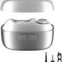 Electric Nail Clipper Fingernail Trimmer: 3-in-1 Automatic Nail Polisher with LED Light, Clip Storage, 2-Speed, Rechargeable Smart Nails Cutter Easy to Use for Seniors, Baby, Adult, Kids, White