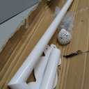Swing Arm Curtain Rod, 47'' Long, 1.1'' Diameter, Rotate about 180 degrees, Detachable Ball Finial, White, 1 piece