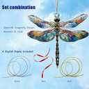2 x Dragonfly Suncatcher Stained Glass Effect - Window Hanging Suncatcher, Birthday Gifts for Women, Dragonfly Decor, Christmas Tree Decorations & Suncatchers for Windows Hanging
