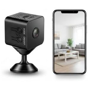 ULar 1080P WiFi Mini Square Security Camera with Night Vision | Indoor & Outdoor Monitor 24/7, Motion Detection&Alerts, Local Recording, WiFi/Hotspot,300mAh Battery,No Audio