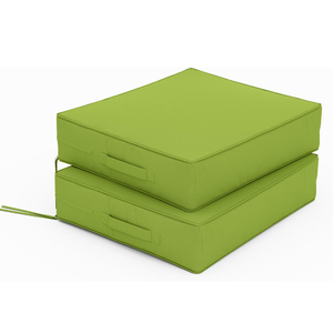 Tounosnt Patio Chair Cushions 19 X 19 X 4 Inch Waterproof Outdoor Seat Cushions for Patio Furniture, Outdoor Sofa Couch Pads with Ties & Handle, Set of 2, Grass Green