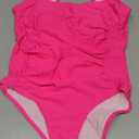 Girls One Piece Swimsuit Ruffled Teen Girl Swimsuit Size 6-16Y Wide Straps Girls' Swimwear for Bathing Suits Yizuoding003 (12 Years, Hot Pink)