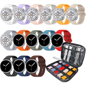 Sport Bands Compatible with Samsung Galaxy Watch 8 7 6 5 40mm 44mm Galaxy 6 Classic 47mm 42mm 8 Classic 46mm Bands Silicone Watch Bands&Storage Organizer for Women Men